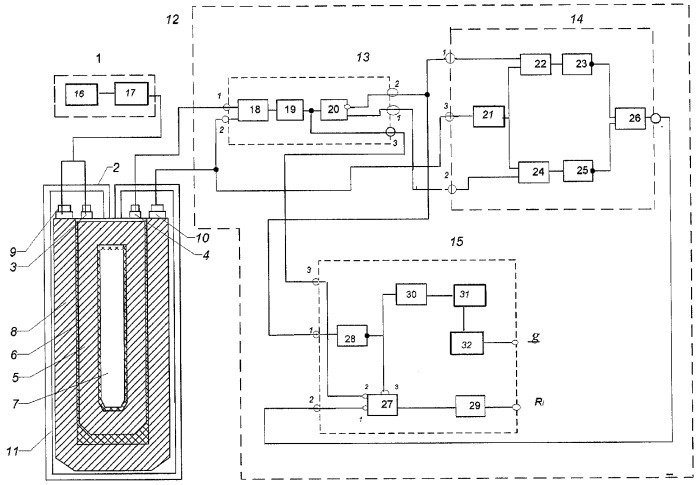 Устройство непрерывного контроля электрических характеристик аккумулятора (патент 2287836)