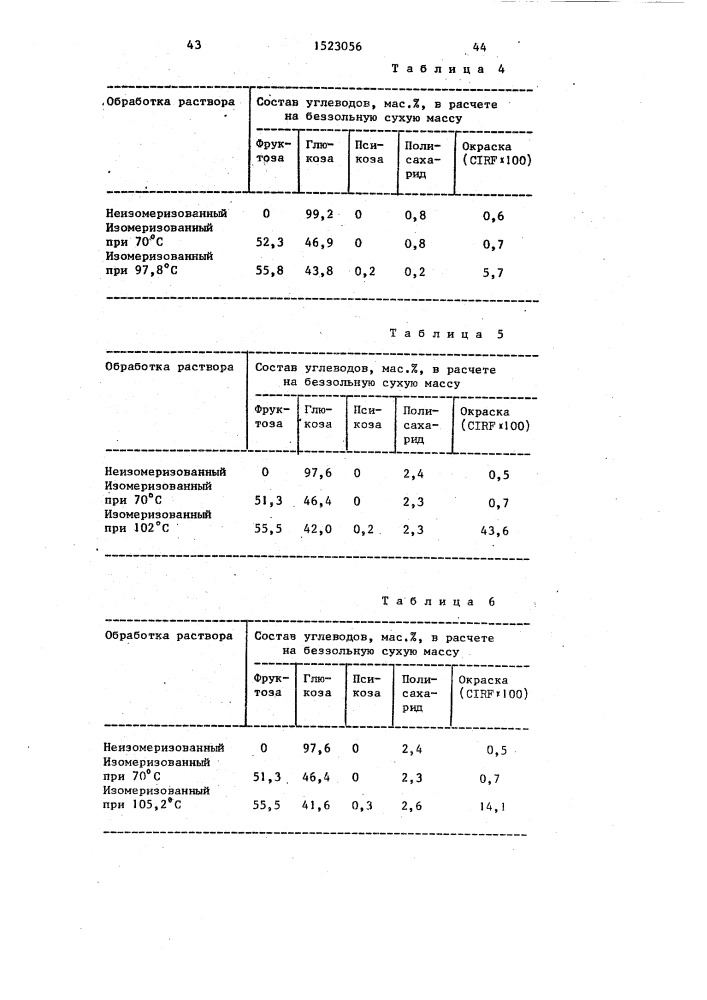 Способ изомеризации глюкозы во фруктозу (патент 1523056)