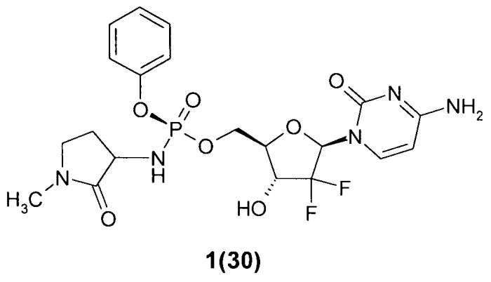 Замещенные (2r,3r,5r)-3-гидрокси-(5-пиримидин-1-ил)тетрагидрофуран-2-илметил арил фосфорамидаты (патент 2553996)