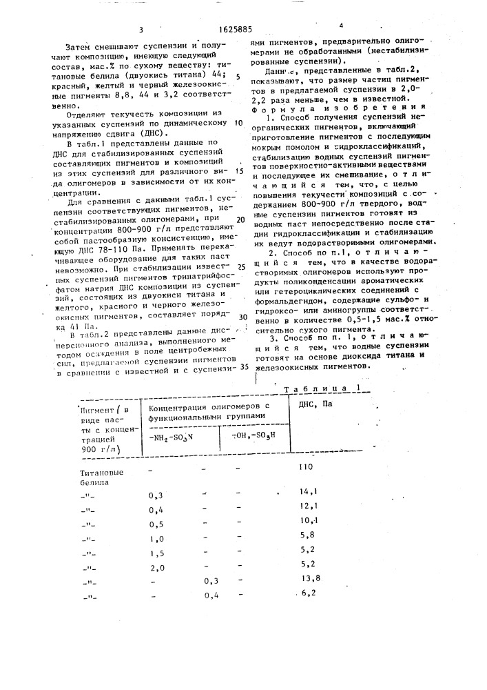 Способ получения суспензий неорганических пигментов (патент 1625885)