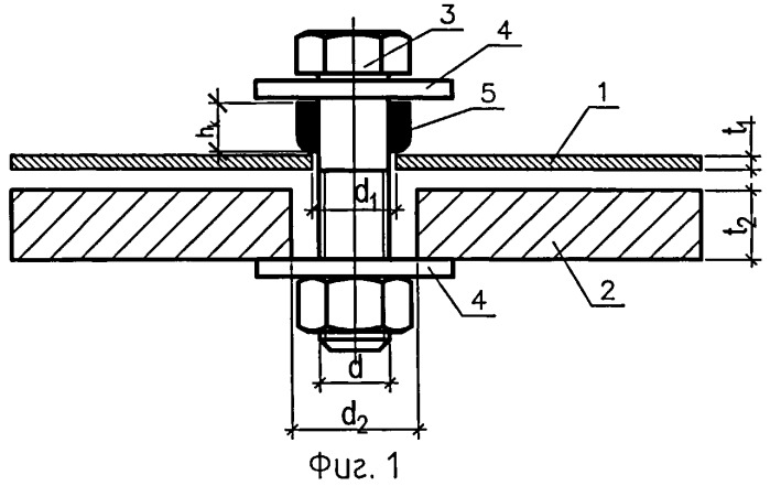 Болтовое соединение тонкого листа с толстым (патент 2501987)