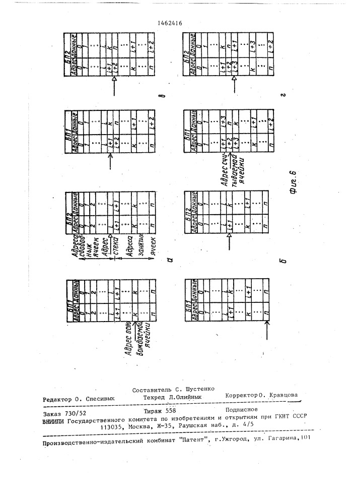 Устройство для распределения памяти (патент 1462416)