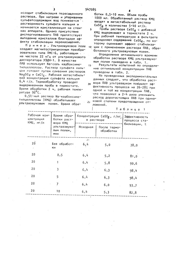 Способ умягчения воды (патент 947085)