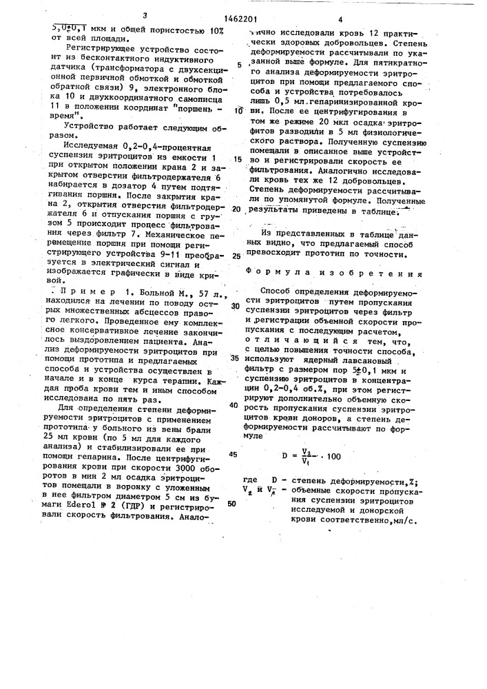 Способ определения деформируемости эритроцитов (патент 1462201)