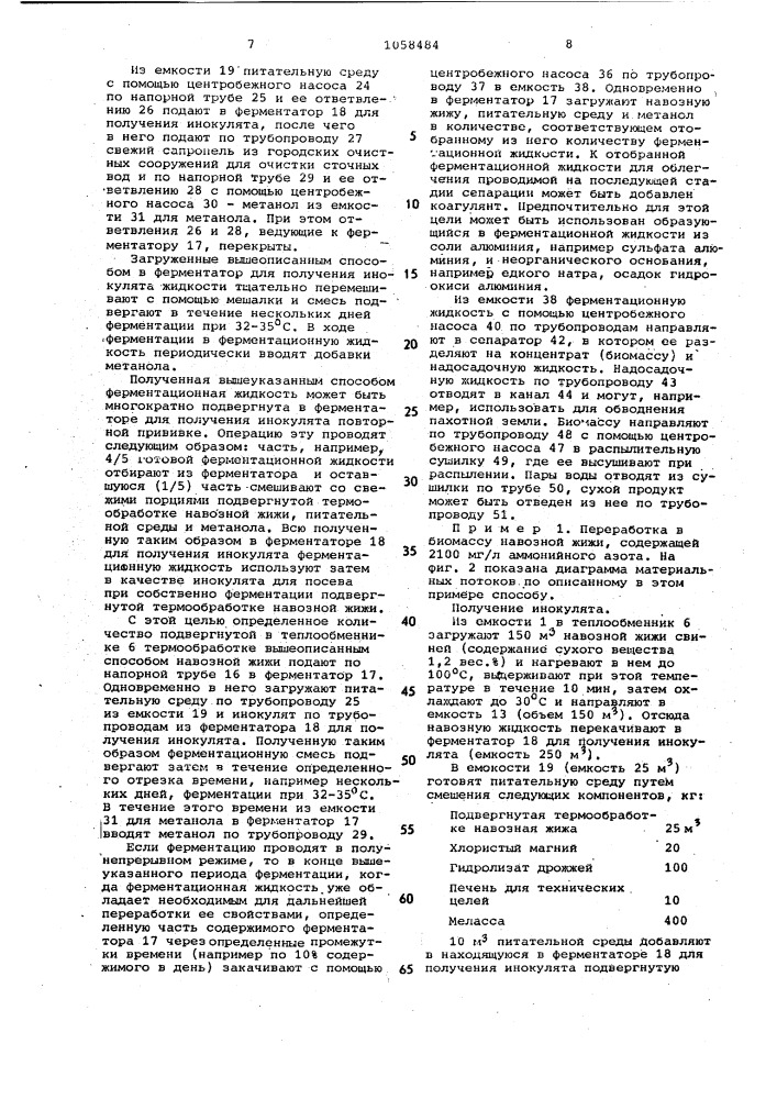 Способ утилизации навозной жижи свиней на корм (патент 1058484)