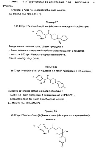 Производные индол-3-ил-карбонил-пиперидина и пиперазина (патент 2422442)