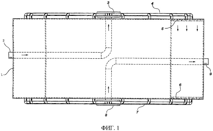 Тороидальный резервуар для однородного распределения потока текучей среды в пробковом режиме (патент 2302288)