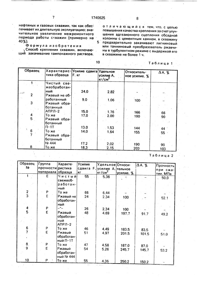 Способ крепления скважин (патент 1740625)