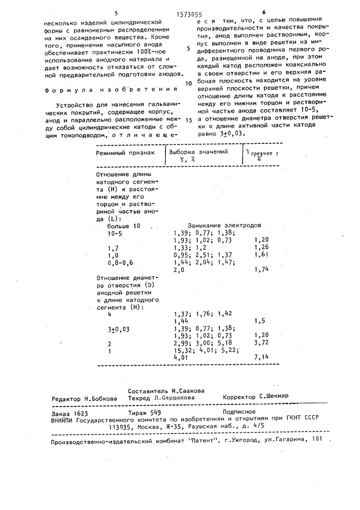 Устройство для нанесения гальванических покрытий (патент 1573055)