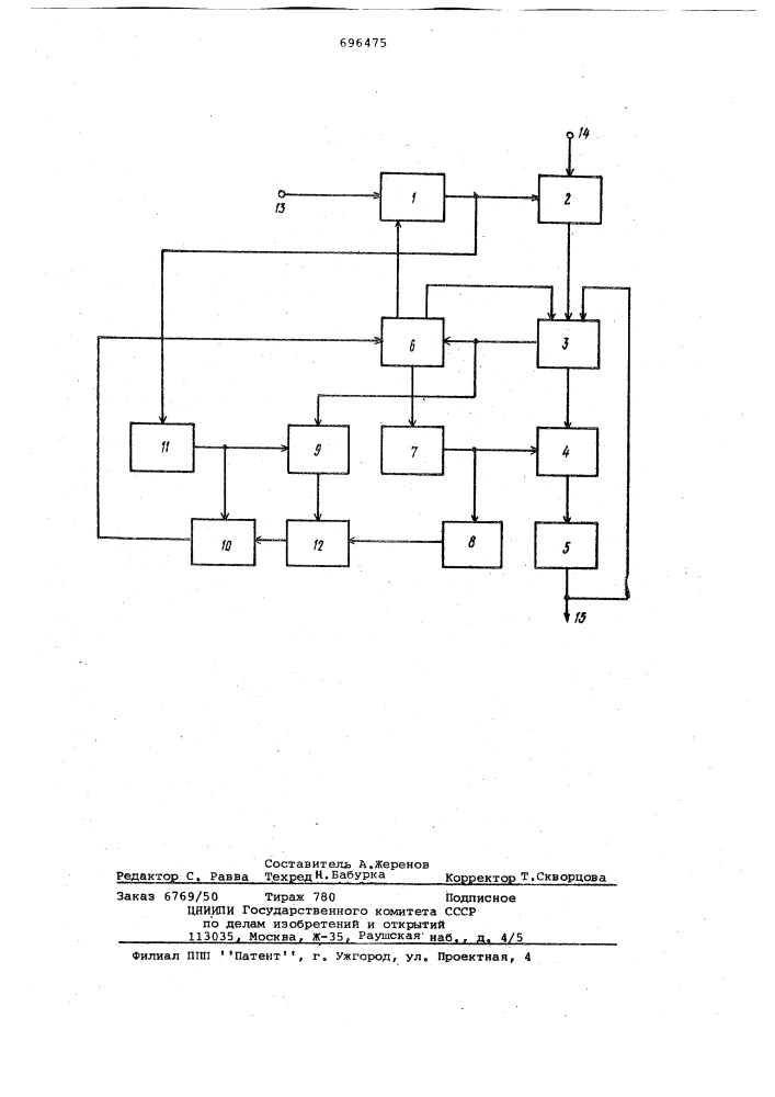 Перестраиваемый цифровой фильтр (патент 696475)