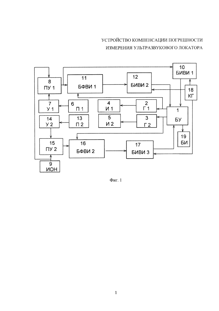 Устройство компенсации погрешности измерения ультразвукового локатора (патент 2596907)