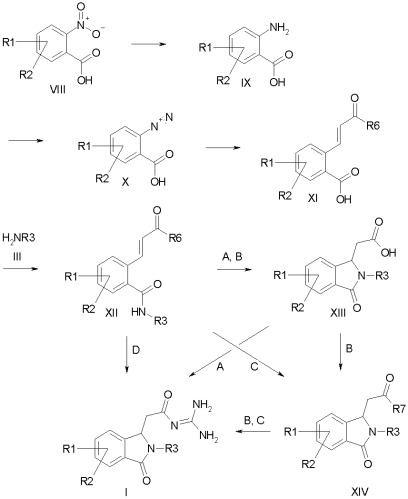 Способ получения производных (3-оксо-2,3-дигидро-1н-изоиндол-1-ил)-ацетилгуанидина (патент 2397159)