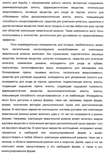 Композиция для жевательной резинки с жидким наполнителем (патент 2398442)