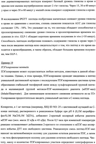 Пептиды, действующие как агонисты рецептора glp-1 и как антагонисты глюкагонового рецептора, и фармакологические способы их применения (патент 2334761)