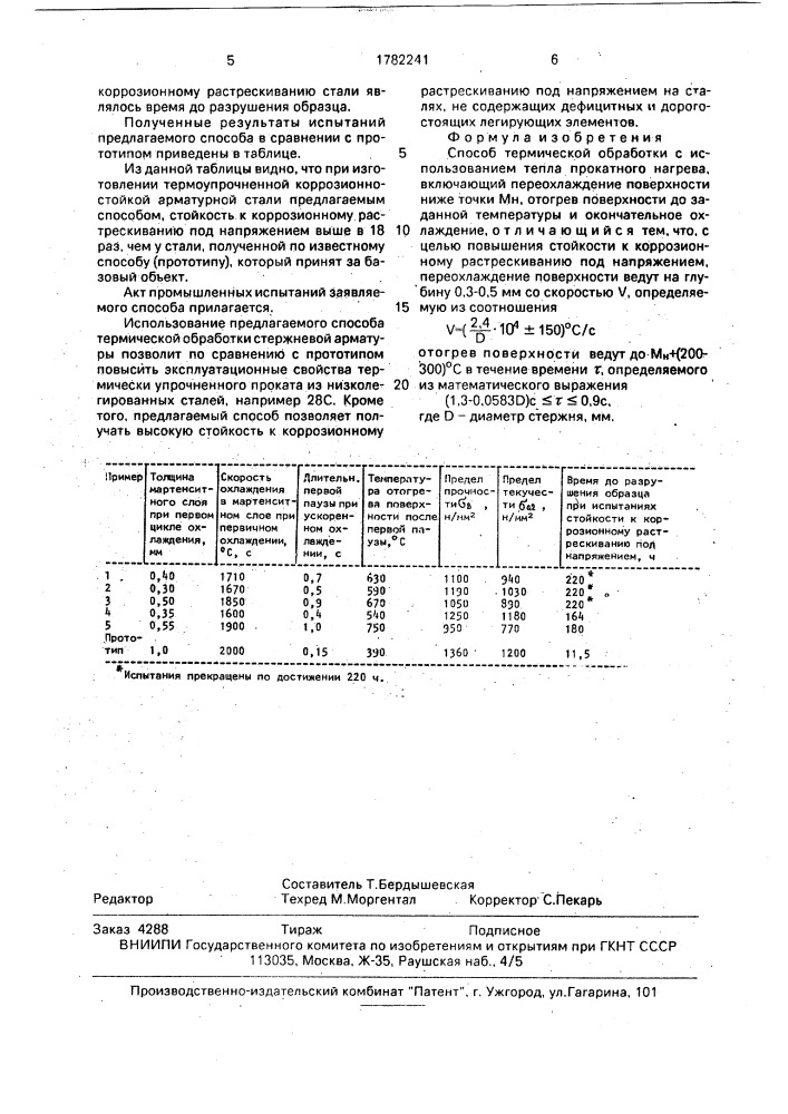 Способ термической обработки с использованием тепла прокатного нагрева (патент 1782241)