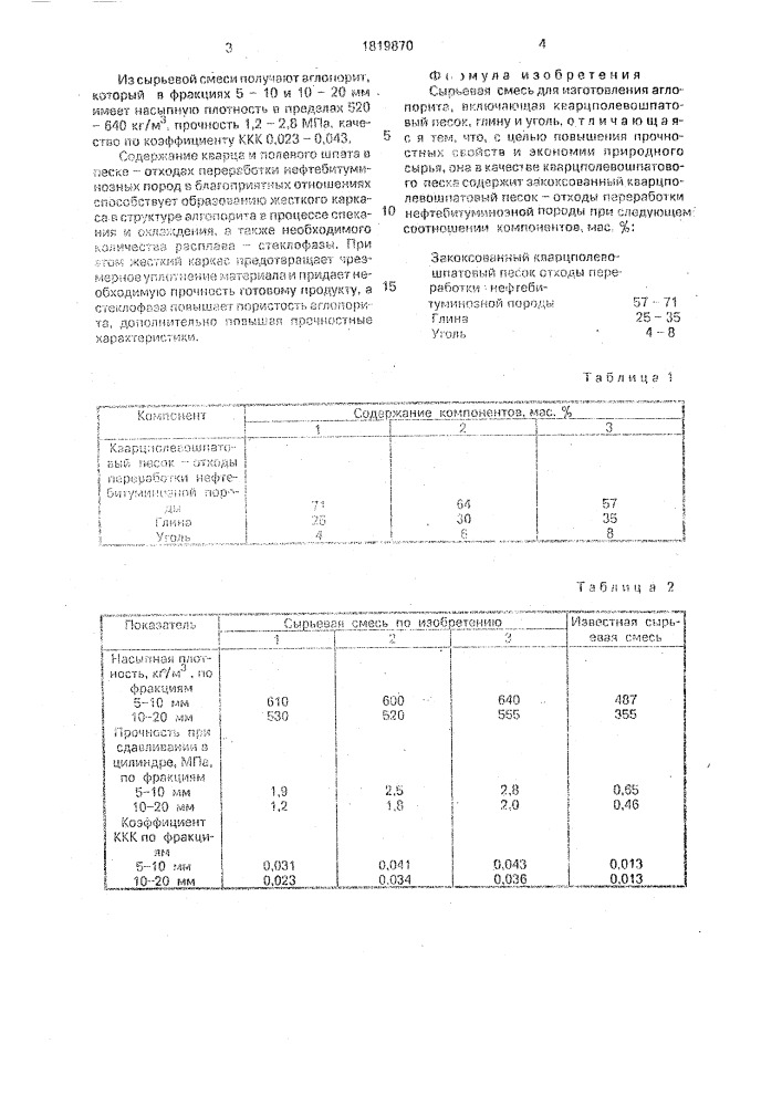 Сырьевая смесь для изготовления аглопорита (патент 1819870)