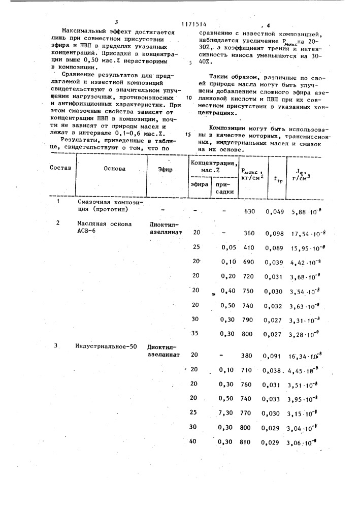 Смазочная композиция (патент 1171514)