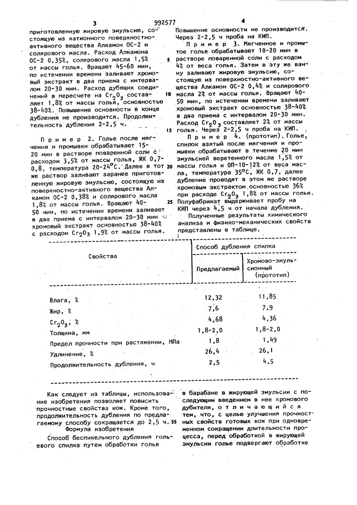 Способ беспикельного дубления гольевого спилка (патент 992577)