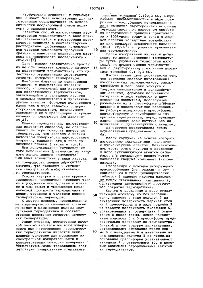 Способ изготовления изооптических термодатчиков (патент 1037087)