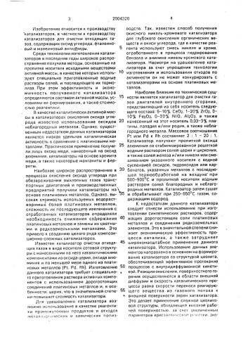 Способ изготовления катализатора для очистки газов (патент 2004320)