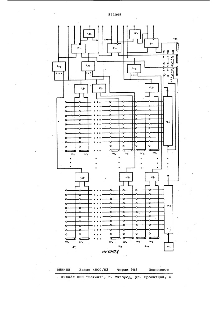 Многоканальный формирователь им-пульсов (патент 841095)