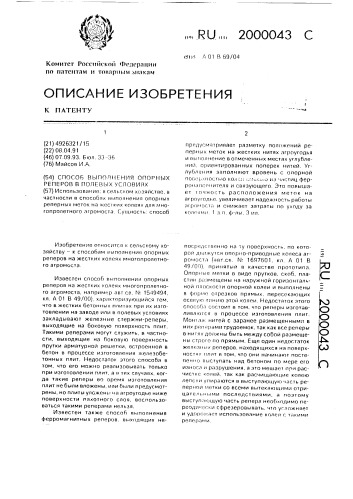 Способ выполнения опорных реперов в полевых условиях (патент 2000043)