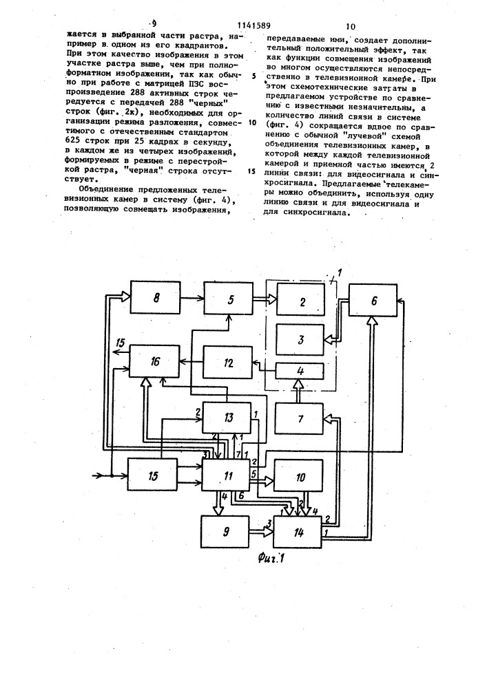 Телевизионная камера на приборах с зарядовой связью (патент 1141589)