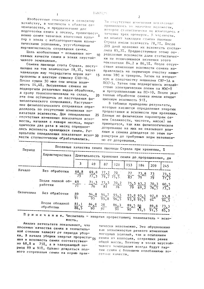 Способ подготовки семян к посеву (патент 1407425)