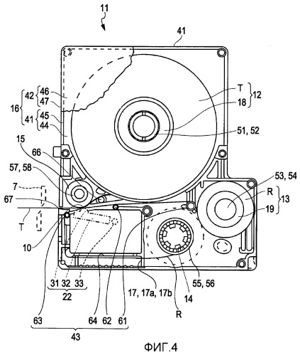 Кассета с лентой и ленточное печатающее устройство (патент 2519040)
