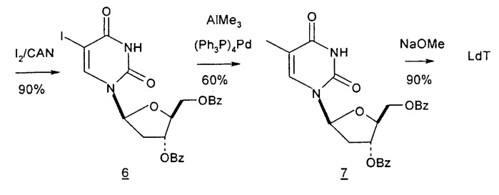 Синтез  -l-2&#39;-дезоксинуклеозидов (патент 2361875)