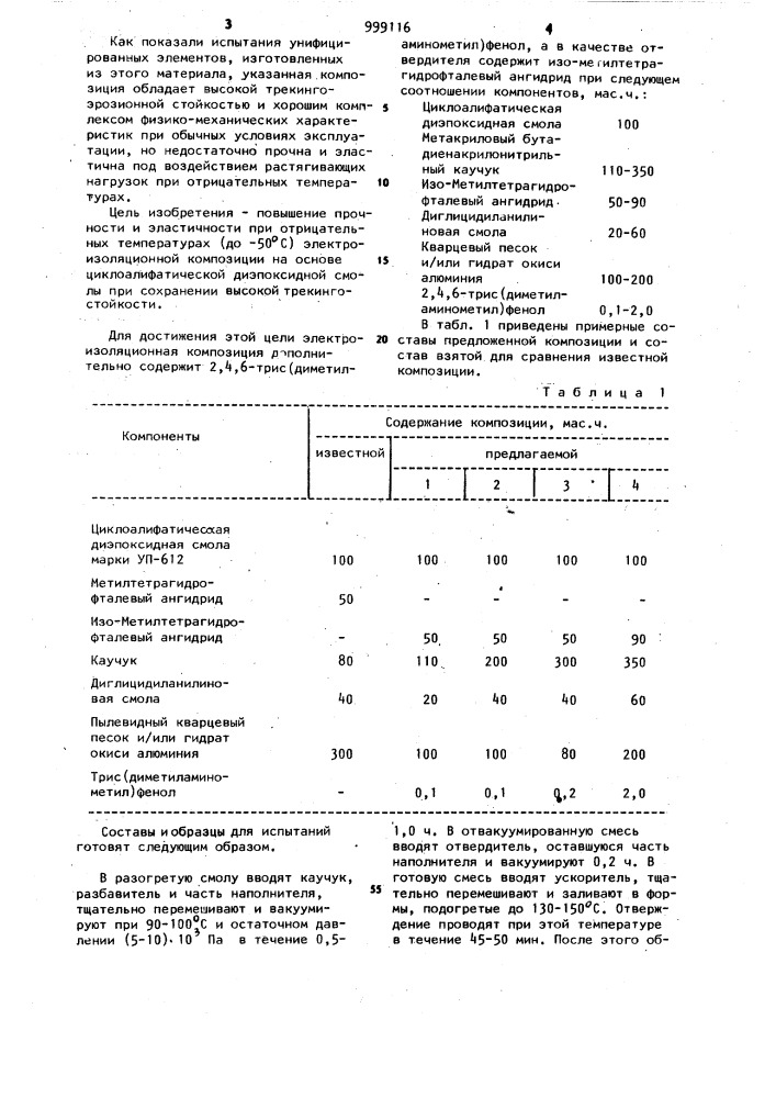 Электроизоляционная композиция (патент 999116)