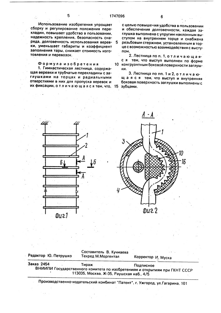 Гимнастическая лестница (патент 1747096)