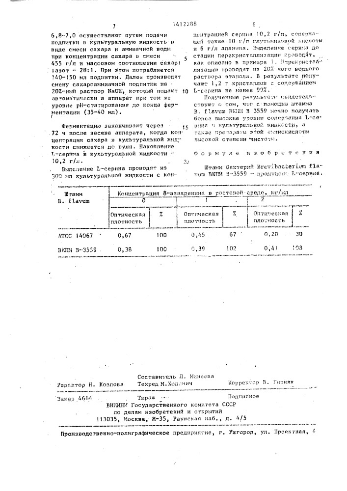 Штамм бактерий вrеviвастеriuм flаvuм продуцент l - серина (патент 1412288)