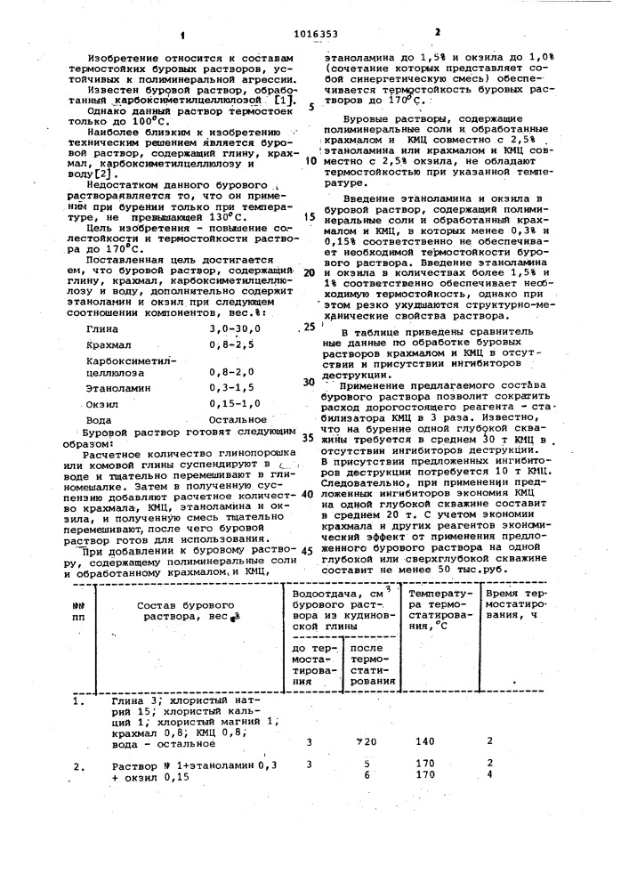Буровой раствор (патент 1016353)