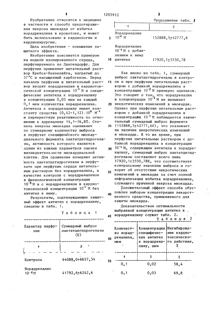 Способ защиты миокарда от катехоламинового повреждения (патент 1205912)