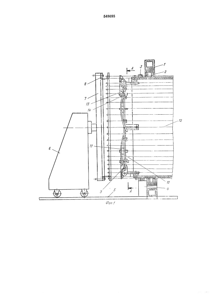 Станок для изготовления арматурных каркасов железобетонных труб (патент 548695)