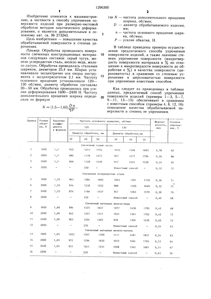 Способ упрочнения поверхности изделий (патент 1296300)