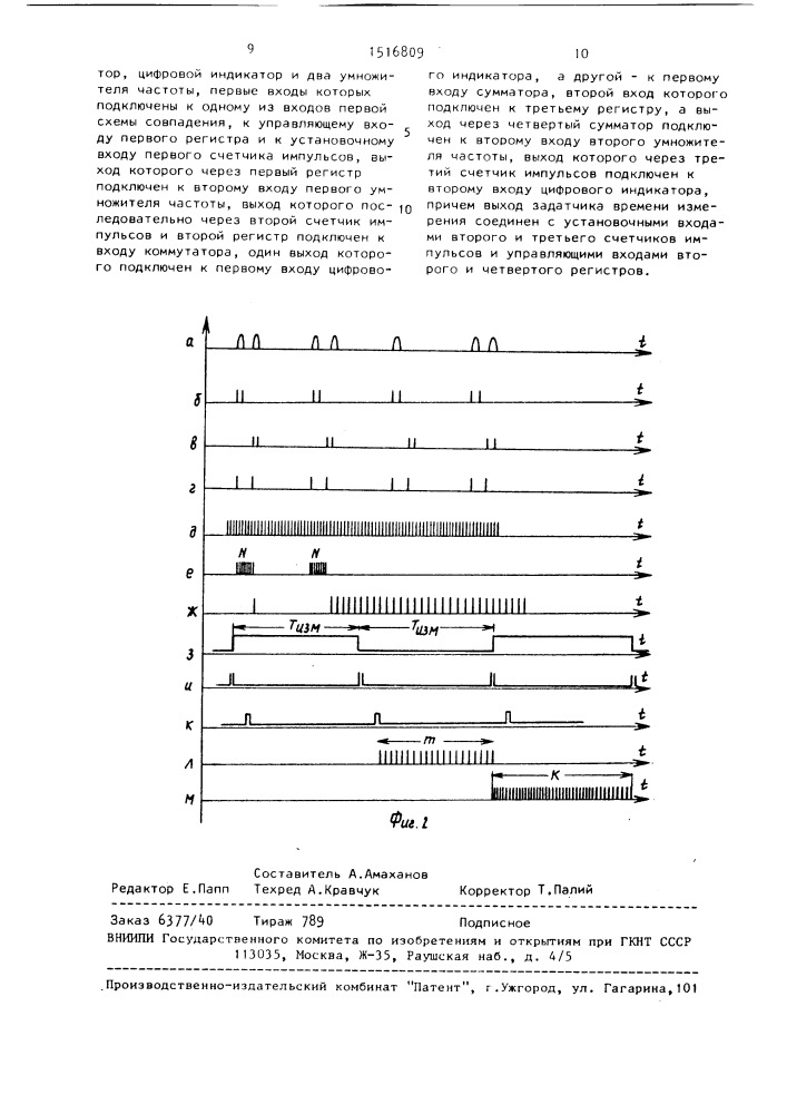 Цифровой измеритель крутящего момента и мощности (патент 1516809)