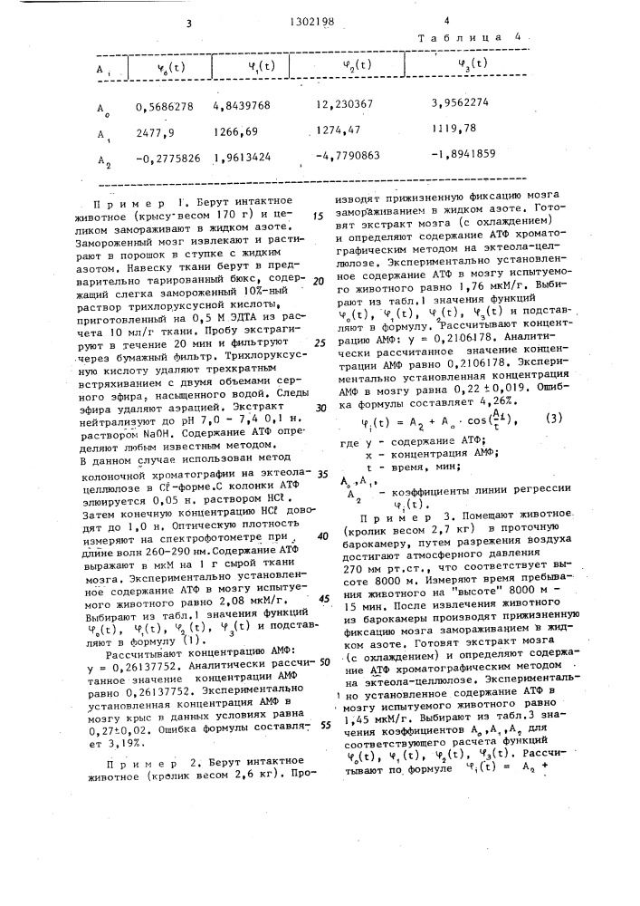 Способ определения аденозинмонофосфата в ткани мозга (патент 1302198)