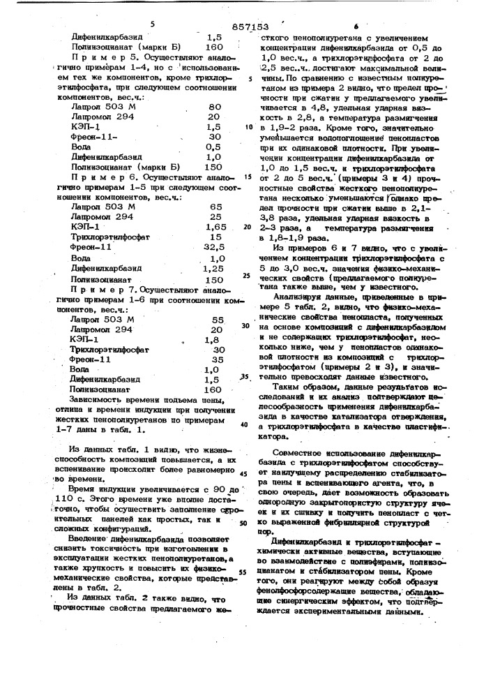 Композиция для получения жесткого пенополиуретана (патент 857153)