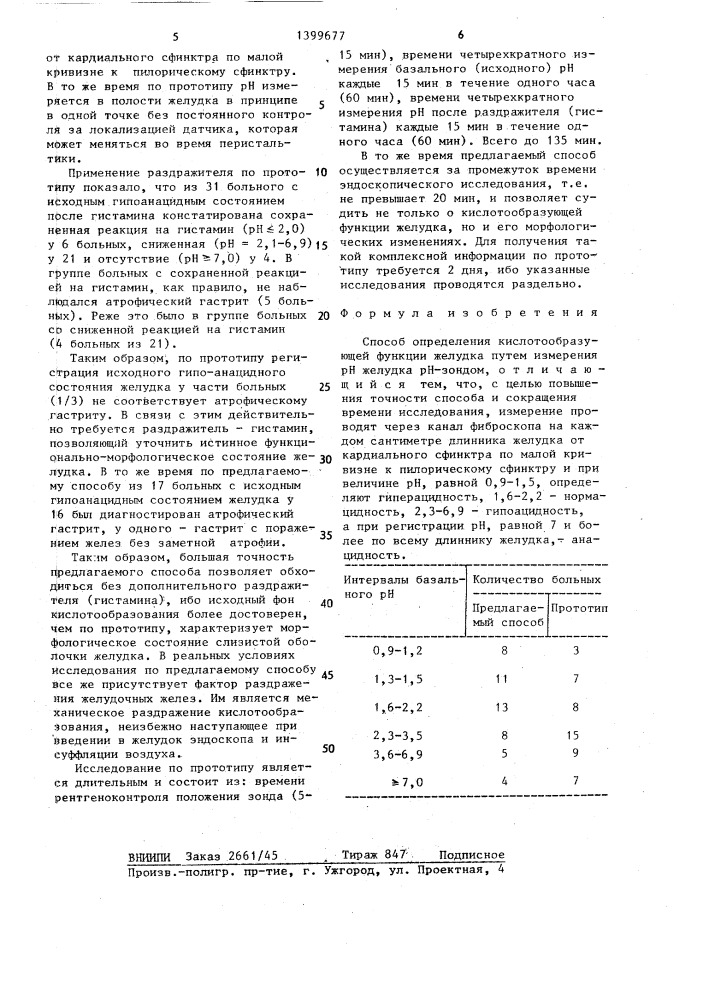 Способ определения кислотообразующей функции желудка (патент 1399677)