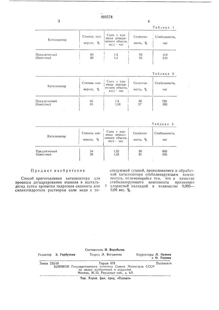 Способ приготовления катализатора (патент 405574)