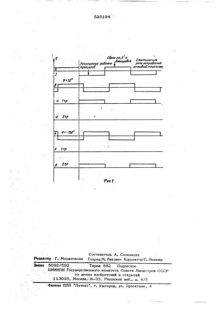 Статическое реле направления мощности (патент 525194)