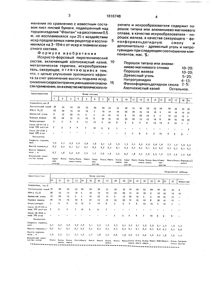 Искристо-форсовый пиротехнический состав (патент 1816748)