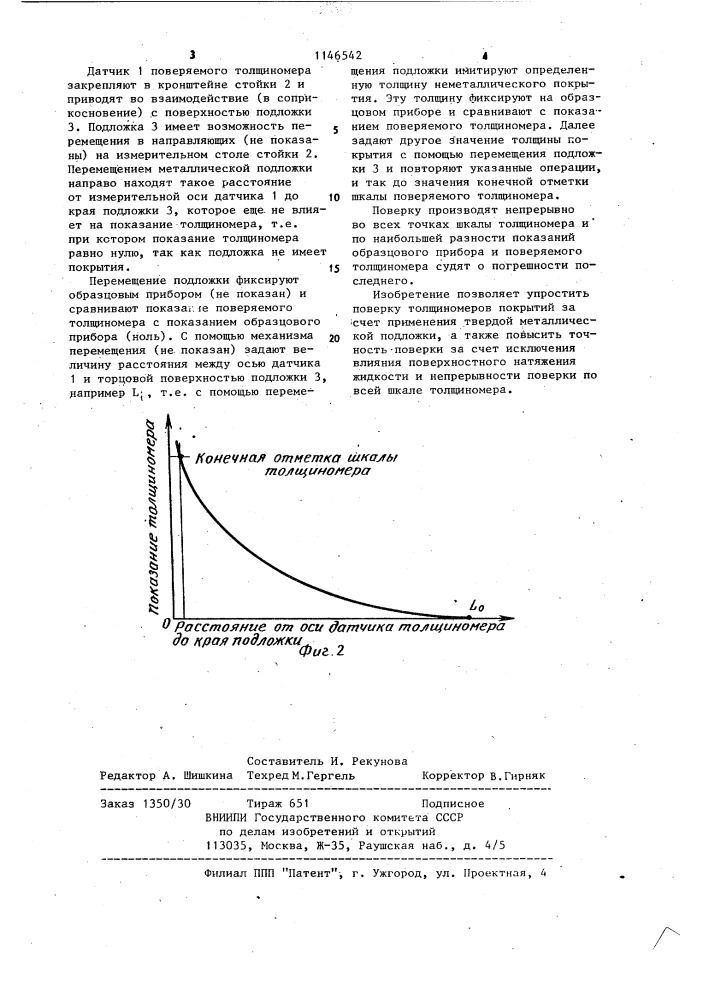 Способ поверки толщиномеров неметаллических покрытий (патент 1146542)