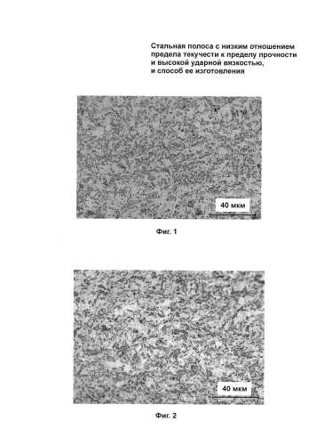 Стальная полоса с низким отношением предела текучести к пределу прочности и высокой ударной вязкостью и способ ее производства (патент 2588755)