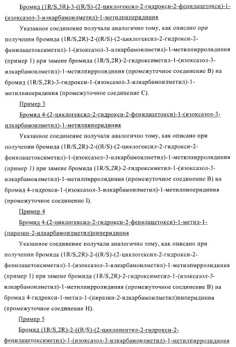 Соли четвертичного аммония в качестве антагонистов м3 (патент 2394031)