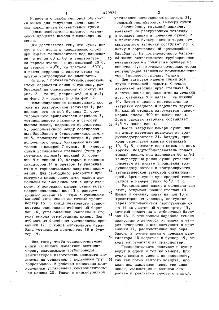 Способ тепловой обработки шишек (патент 440924)