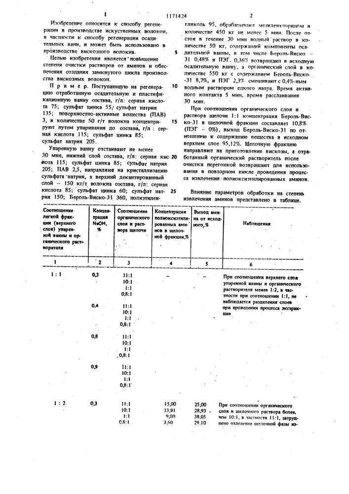 Способ очистки растворов осадительной ванны вискозных производств (патент 1171424)