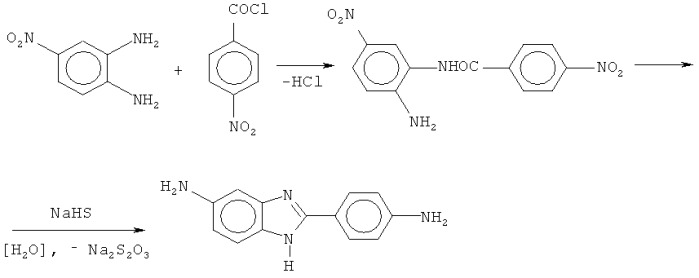 Способ получения 5(6)-амино-2-(4-аминофенил)бензимидазола из 2',4,4'-тринитробензанилида (патент 2547261)